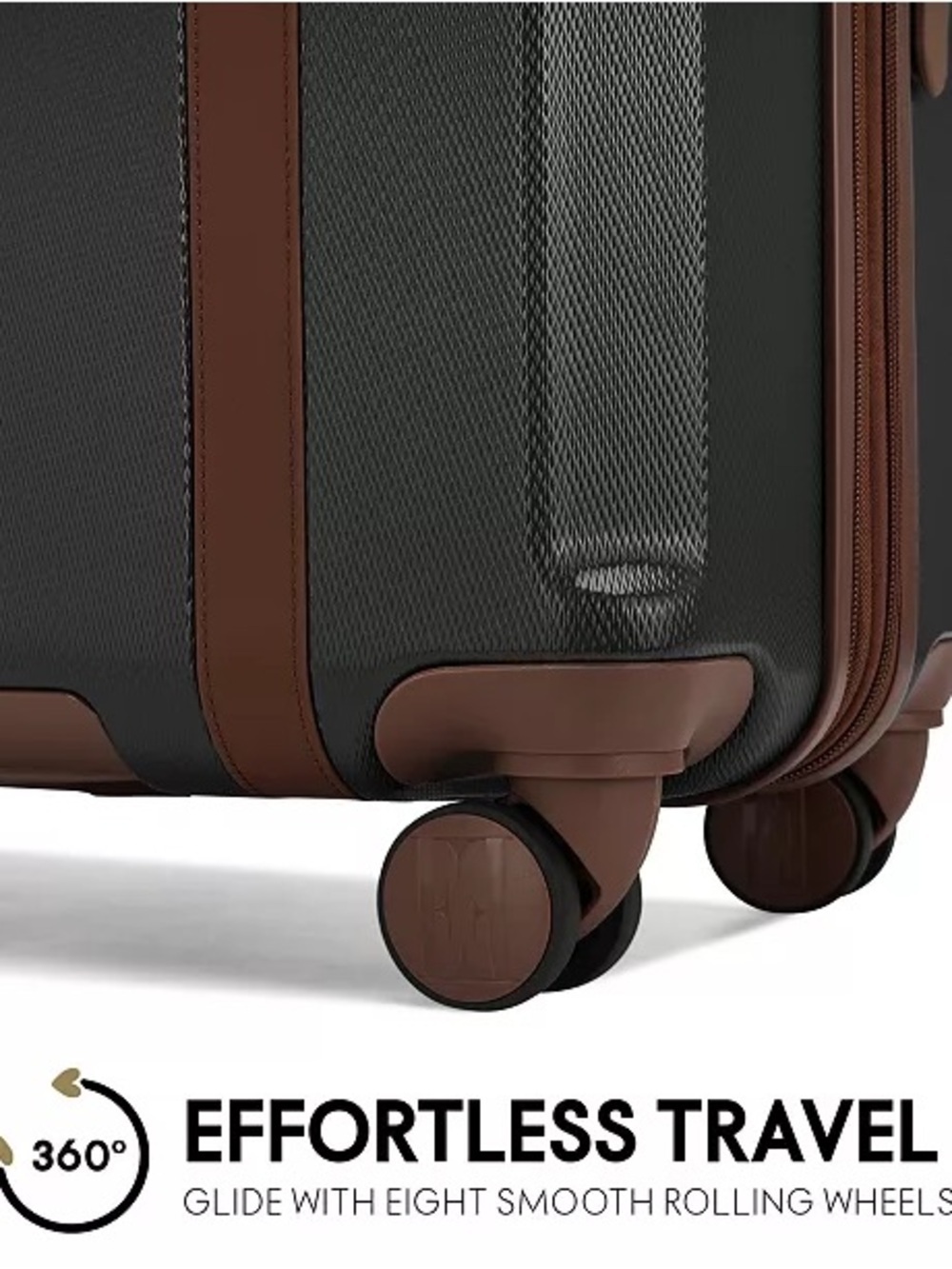Elle Luxe Journey 1 Piece Expandable Retro Spinner Rolling check in Luggage - Picture 7 of 16
